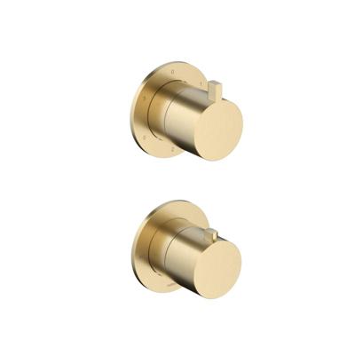 Hotbath Ace - Afbouwdeel voor Inbouw Thermostaat - 2-Weg Stop-Omstel - Geborsteld Messing Pvd - V02
