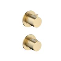 Hotbath Ace - Afbouwdeel voor Inbouw Thermostaat - 2-Weg Stop-Omstel - Geborsteld Messing Pvd - V02 - thumbnail