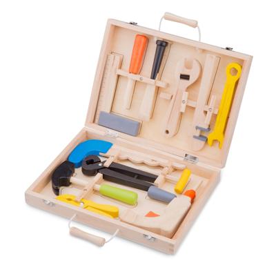 New Classic Toys houten gereedschapskist met 12 onderdelen - thumbnail