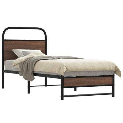 Bedframe zonder matras bewerkt hout bruin eikenkleur 80x200 cm