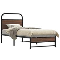 Bedframe zonder matras bewerkt hout bruin eikenkleur 80x200 cm - thumbnail