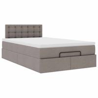Ottoman bed met matras 120x190 cm stof taupe - thumbnail