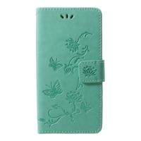 Shop4 - Samsung Galaxy S9 Hoesje - Wallet Case Vlinder Patroon Groen - thumbnail