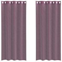 Gordijnen voile met doorvoertules 2 st 140x245 cm paars - thumbnail