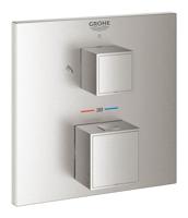 Opbouwdeel GROHE Grohtherm Cube Met Omstel (Hoofddouche / Handdouche) Supersteel - thumbnail