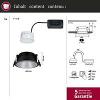 Paulmann 93407 Cole Coin Inbouwlamp LED 6 W Zwart, Zilver - thumbnail