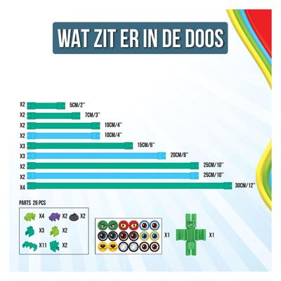 Clics Spaghetteez ele-flex olifant flexibele bouwstaafjes, 48dlg.