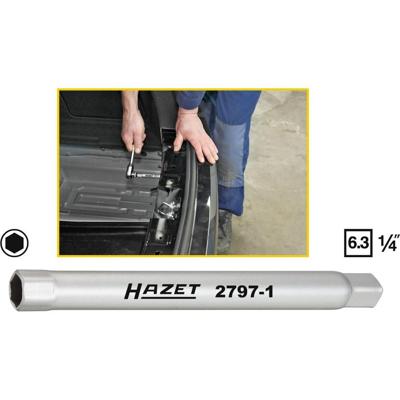 HAZET Bumperbuis dopsleutel 2797-1 · 1/4 inch (6,3 mm) vierkant hol · Buiten-zeskant-profiel · SW 10 mm