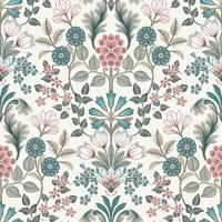 Dutch Wallcoverings Behang Escapade Bloem Beige/Groen/Rood A414-10 - thumbnail