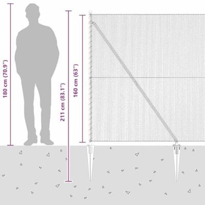 VidaXL Afrasteringspaal grijs 10 x 1,6 m (13 mm gaas) staal en pvc