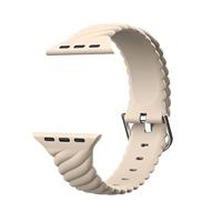 By Qubix - Siliconen 'Twist' bandje - Zand roze - Compatible met Apple Watch 44mm / 45mm / 46mm / 49mm - Compatible Apple watch bandjes - thumbnail