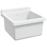 VidaXL Wasbak wandgemonteerd 40x40x24 cm hars wit - thumbnail