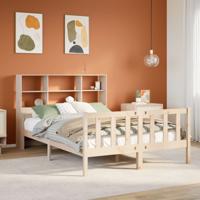 Bed met boekenkast zonder matras massief grenenhout 120x190 cm - thumbnail