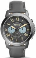 Fossil FS5183 &apos;Grant&apos; chronograaf grijs lederen Herenhorloge - thumbnail