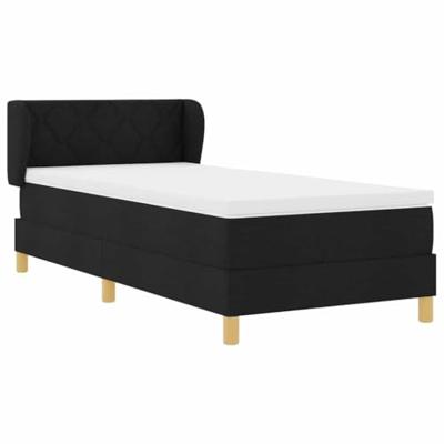 Boxspringbed met matras stof zwart 100x200 cm
