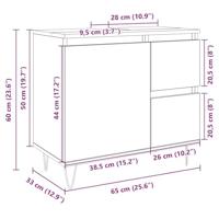 Badkamerkast 65x33x60 cm bewerkt hout sonoma eikenkleurig - thumbnail