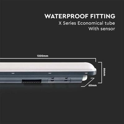 V-TAC Buitenplafondlamp Energielabel: E (A - G) LED LED 36 W Koudwit Grijs (mat)