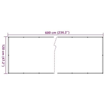 VidaXL Balkonscherm 600x120 cm pvc antracietkleurig VidaXL Balkonscherm 600x120 cm pvc antracietkleurig