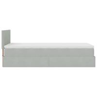 Ottoman bed met matras en LED's 90x200cm fluweel lichtgrijs - thumbnail