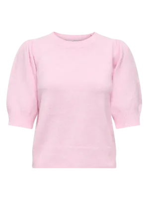 Only Onlrica Life 2/4 Pullover Ex Knt 15318551 Trui Korte Mouw Pink-a-boo Melange