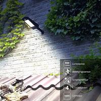 Solar wandlamp paddle met bewegingssensor in zwart - thumbnail