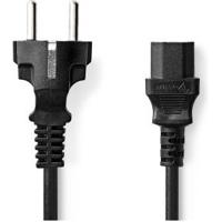 Nedis CEGL10030BK20 Stroomkabel Type F (cee 7/7) Male Iec-320-c13 Recht Recht Vernikkeld 2.00 M Rond Pvc Zwart Label - thumbnail
