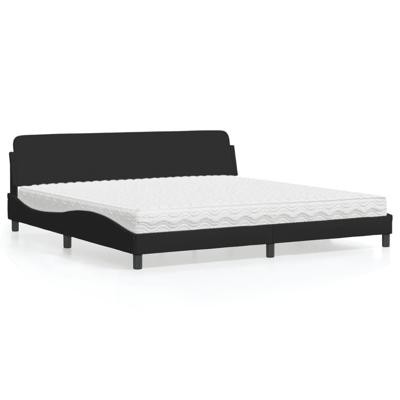 Bed met matras "Dover" stof zwart 200x200 cm