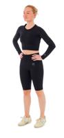 Xtreme Sportswear Dames Sportset - Korte Sportlegging + Sport Croptop - Zwart-S - thumbnail