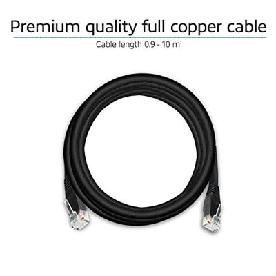ACT Zwart 15,0 meter U/UTP CAT6 patchkabel met RJ45 connectoren