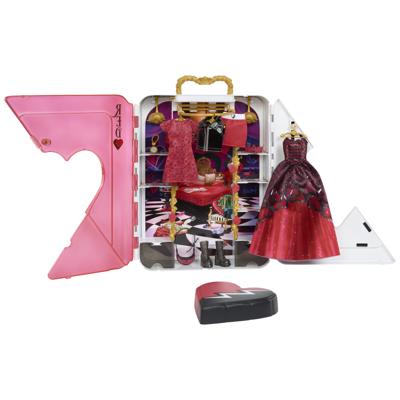 Mattel Disney Descendants 4: De opkomst van rood, kastspeelset met exclusieve kleding en accessoires, Red's Rise & Rebel speelgoedkast