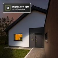 Leeds - LED Wandlamp met sensor - 10 Watt 780 Lumen - Bewegingssensor en schemerschakelaar - 3000K warm wit licht - zwart - thumbnail