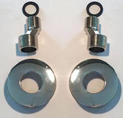 Riko s-koppeling set met rozet 1/2" x 3/4" chroom