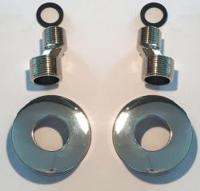 Riko s-koppeling set met rozet 1/2" x 3/4" chroom - thumbnail