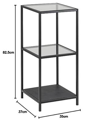 Bendt Wandrek 'Holger' Glas / metaal 3-laags, 82 x 37 cm