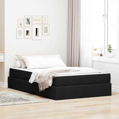 Opbergbed met matras met matras Zwart 120 x 190 cm Polyester