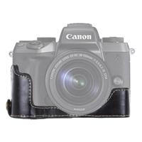 1/4 inch draad PU leder Camera Half Case Base voor Canon EOS M5(Black) - thumbnail