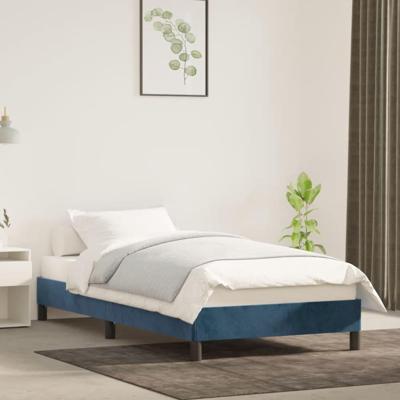 Bedframe zonder matras 90x190 cm fluweel donkerblauw