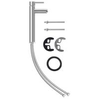 VidaXL Wastafel met kraan en pop-up afvoer gehard glas zwart - thumbnail