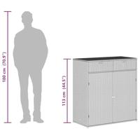 Tuinkast 105x55x113 cm poly rattan beige - thumbnail