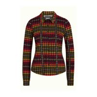 King Louie blouse Houndstooth met all over print zwart/multi - thumbnail