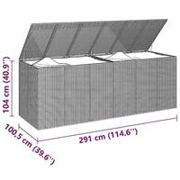 Tuinbox 291x100,5x104 cm polyetheen rattan grijs - thumbnail