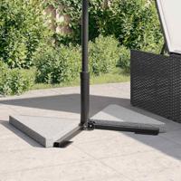 VidaXL Parasolvoetplaten 2 st driehoekig 14 kg graniet grijs - thumbnail