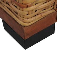 Fauteuil met kussens natuurlijk rattan bruin - thumbnail