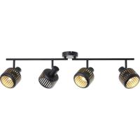 Brilliant 4-lichts plafondlamp Tyas zwart met goud 99945/86 - thumbnail