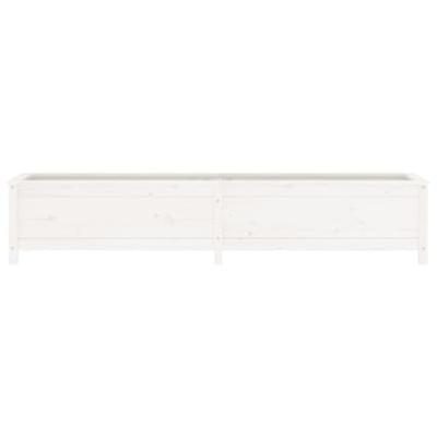 VidaXL Plantenbak verhoogd 199,5x40x39 cm massief grenenhout wit