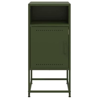 Nachtkastje 36x39x78 cm staal olijfgroen