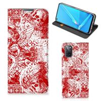 Mobiel BookCase OPPO A52 | A72 Angel Skull Rood - thumbnail