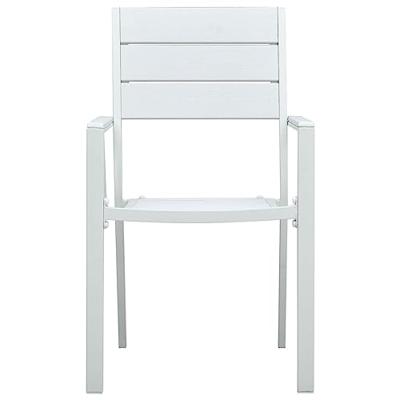 Tuinstoelen 4 st hout-look HDPE wit