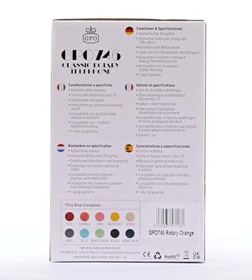 GPO Retro 746ROTARYORA Telefoon met draaischijf klassiek jaren ‘70 ontwerp GPO Retro 746ROTARYORA Telefoon met draaischijf klassiek jaren ‘70 ontwerp