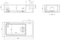 Clou Vale fontein 38 cm met kraangat rechts mat mosterd keram CL/03.34161.01.R - thumbnail